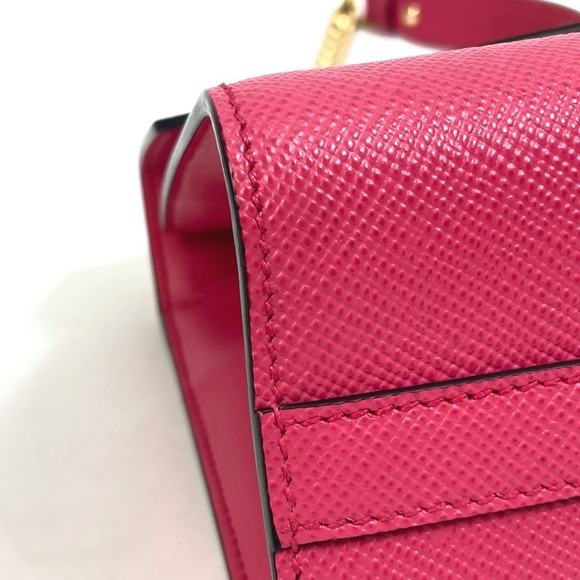 Prada crossbody Monochrome Chain Shoulder Bag Saffiano Pink - Picture 6 of 9